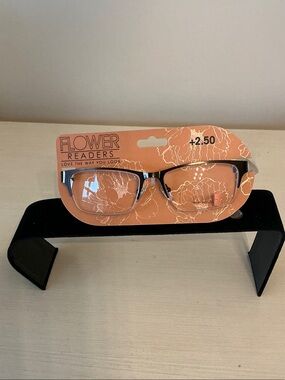 Authentic, Flower by Drew Barrymore +2.50 Brown Reading Glasses